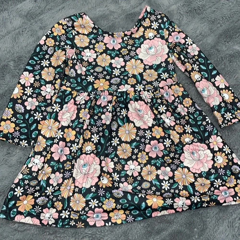 Marie Nicole Quirky Skull Floral Dress